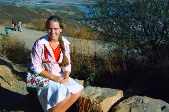 Geralda op de berg in Bolivia.