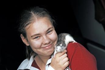 Henrike met haar rat.