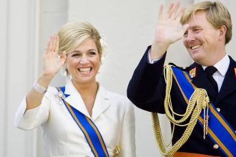 Prinses Mxima en prins Willem-Alexander tijdens Prinsjesdag 2006.