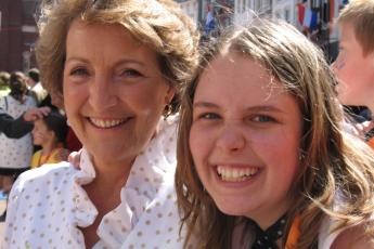 Joyce met prinses Margriet.