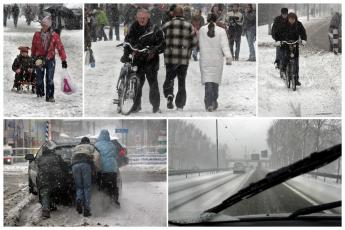 Sneeuw in Alkmaar.