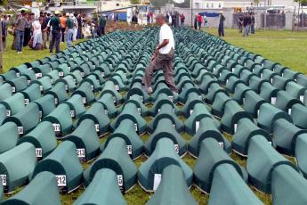 De resten van ruim 600 slachtoffers van de massamoord in Srebrenica.