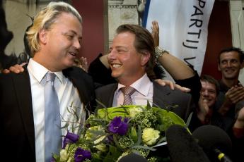 PVV leider Geert Wilders (L) en lijsttrekker Barry Madlener.