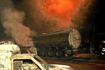 Brand bij de trein.